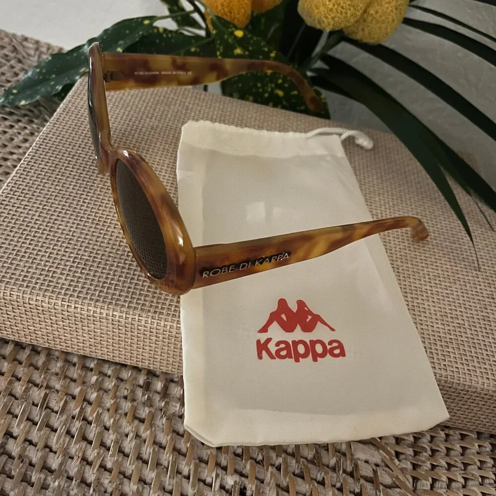 Italy Vintage ROBE DI KAPPA 90's Amber Tortoise Sunglasses Oval/Round - Picture 4 of 15